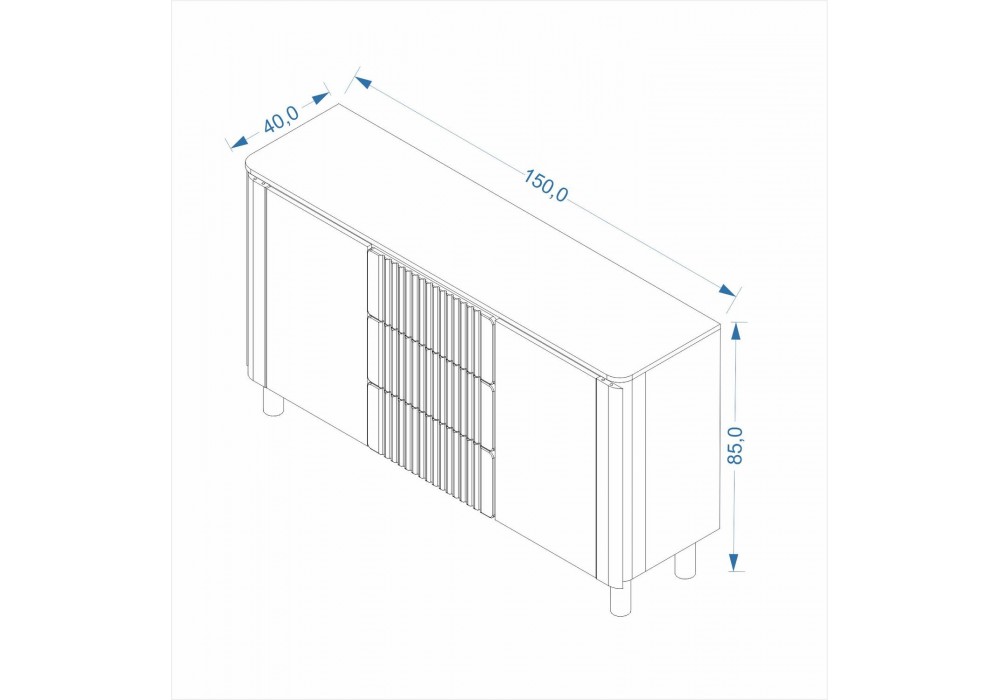 Комод Halmar Arango KM-1 150x40 см дуб хікора (V-PL-ARANGO-KM-1)