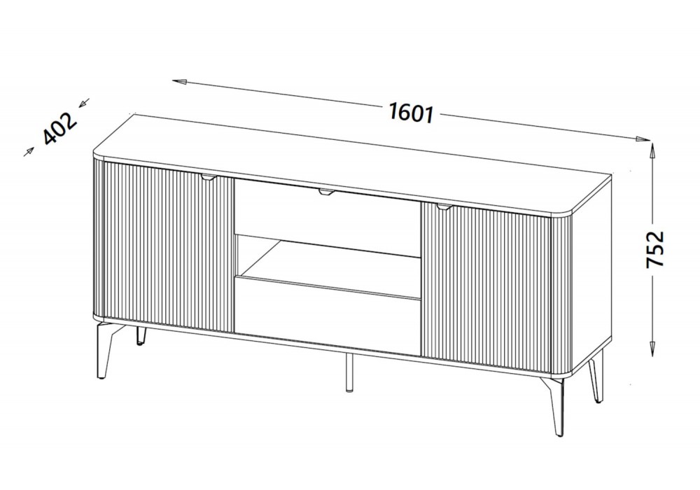 Комод Halmar Beluci KM-1 160x40 см кашемір (V-PL-BELUCI-KM-1)