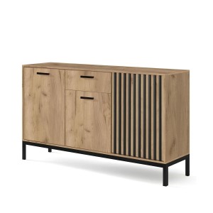 Комод Halmar Lamino KM-1 154x40 см чорний, дуб крафт (V-P