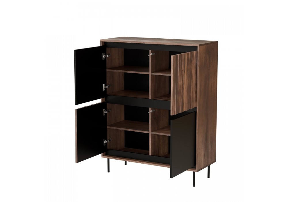 Комод Halmar Swing KM-2 102x40 см чорний, горіх (V-PL-SWING-KM-2)