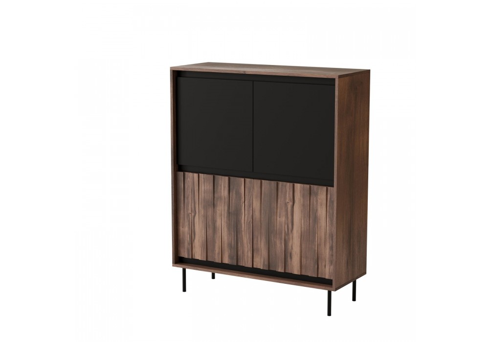 Комод Halmar Swing KM-2 102x40 см чорний, горіх (V-PL-SWING-KM-2)