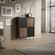 Комод Halmar Swing KM-2 102x40 см чорний, горіх (V-PL-SWING-KM-2)