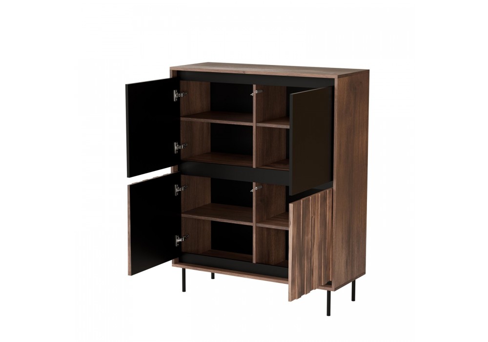 Комод Halmar Swing KM-2 102x40 см чорний, горіх (V-PL-SWING-KM-2)