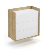 Комод Halmar Mobius 3s 78x41 см білий альпійський, гікорі