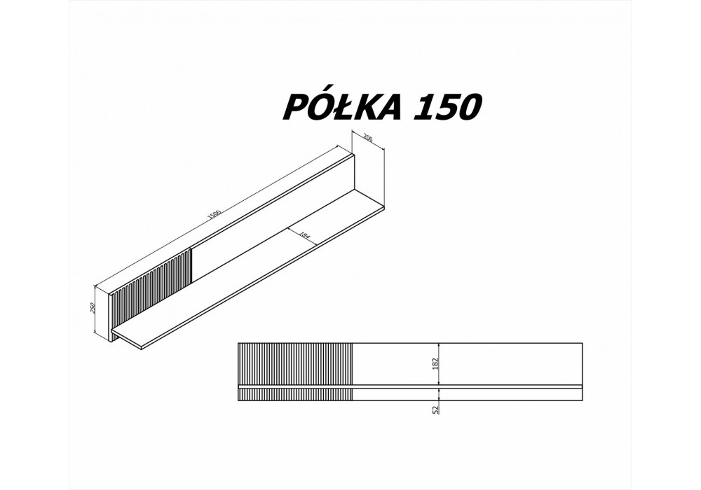 Полиця Halmar Random 2 2 P-1 150x20 см горіх, кашемір (V-PL-RANDOM_2-P-1)