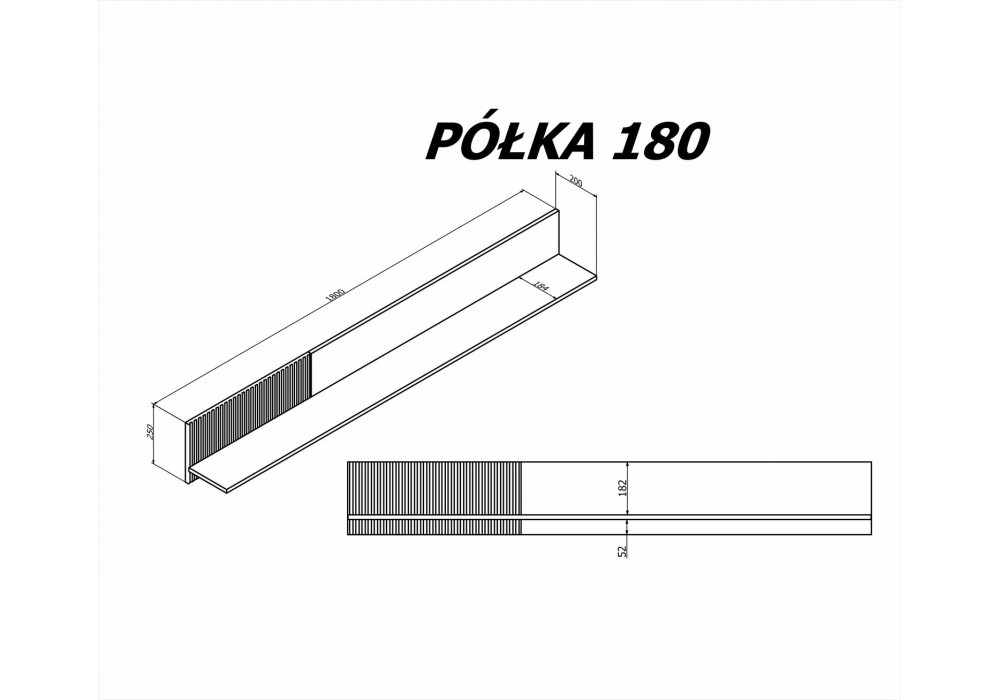 Полиця Halmar Random 2 2 P-2 180x20 см горіх, кашемір (V-PL-RANDOM_2-P-2)