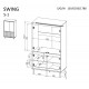 Шафа Halmar Swing S-1 102x55 см горіх, чорний (V-PL-SWING-S-1)