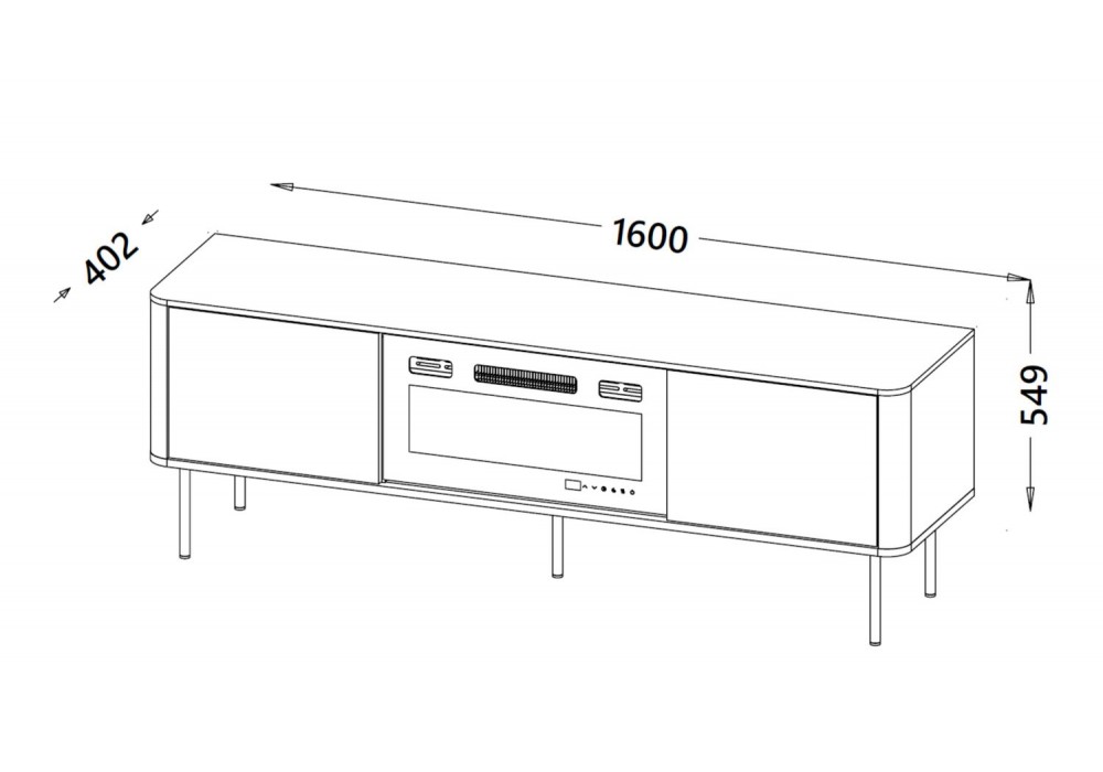 Тумба під телевізор Halmar Solano RTV-1 150x40 см чорний, горіх (V-PL-SOLANO-RTV-1)