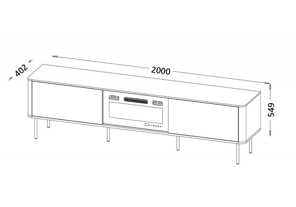 Тумба під телевізор Halmar Solano RTV-2 200x40 см чорний, горіх (V-PL-SOLANO-RTV-2)
