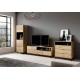 Витрина Halmar Nest W-2 60x45 см чёрный, дуб лефкас, дуб (все оттенки) (V-PL-NEST-W-2)