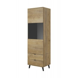 Вітрина Halmar Nest W-2 60x45 см чорний, дуб лефкас, дуб 