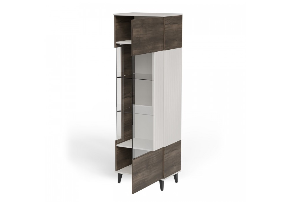 Вітрина Halmar Random 2 2 W-1 60x40 см горіх, кашемір (V-PL-RANDOM_2-W-1)