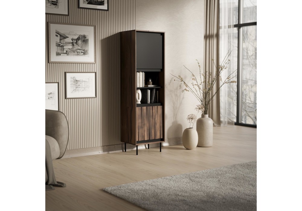 Вітрина Halmar Swing W-1 53x40 см горіх, чорний (V-PL-SWING-W-1)