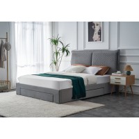Кровать двуспальная Halmar Becky 160x200 см светло-серый 