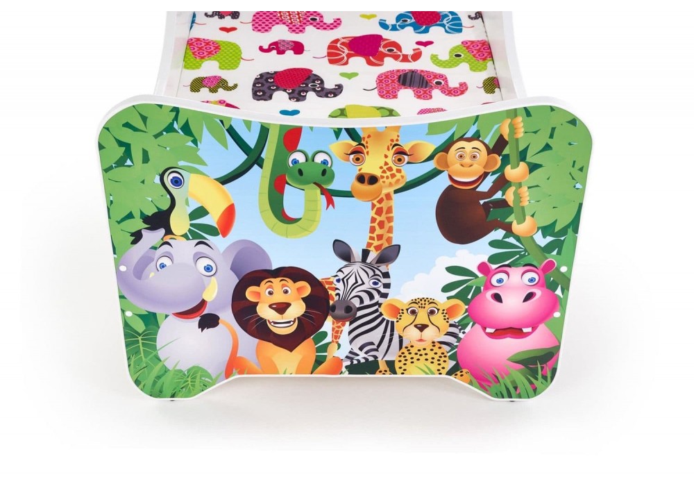Ліжко для дітей з матрацом Halmar Happy jungle 145x76 см різнокольоровий, білий (V-PL-HAPPY_JUNGLE-LOZ)