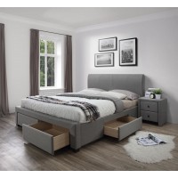 Двоспальне ліжко Halmar з шухлядами Modena 140x200 см сір