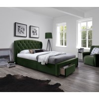 Двоспальне ліжко Halmar з ящиками Sabrina 160x200 см темн