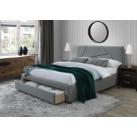 Двоспальне ліжко Halmar з ящиками Valery 160x200 см сіре 