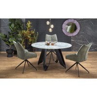 Кухонный стол Halmar Giovani 135x135 см зелёный мрамор, ч