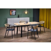 Кухонний стіл розкладний Barril 130-170x80 см дуб, чорний