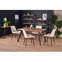 Обеденный стол Halmar Berlin 160-220x90 см орех, черный (