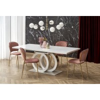 Обідній стіл Halmar Galardo 160-200x90 см білий, золотий 