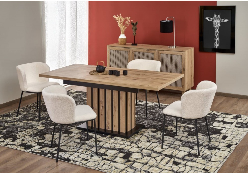 Обідній стіл Halmar Lamello 130-180x80 см дуб артисан, чорний (V-PL-LAMELLO-ST)