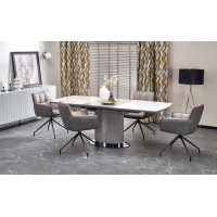 Обідній стіл Halmar Dankan 160-220x90 см білий мармур, сі