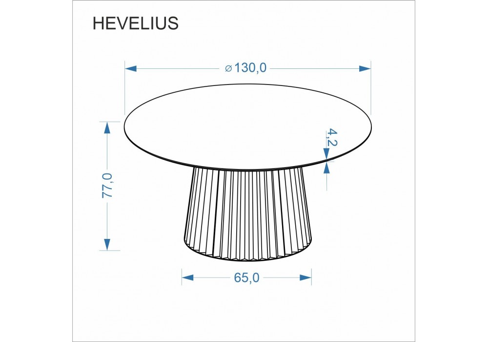 Обідній стіл Halmar HEVELIUS круглий 130x130 см горіх / чорний (V-CH-HEVELIUS-ST-ORZECHOWY)