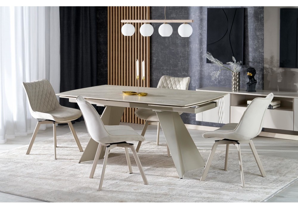 Обідній стіл розкладний Halmar ARMANI 165 - 241x90 см травертин / кашемір (V-CH-ARMANI-ST-TRAWERTYN)