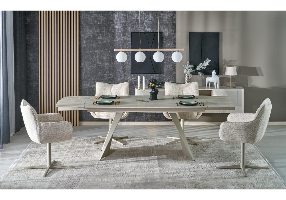 Обідній стіл розкладний Halmar ARMANI 165 - 241x90 см травертин / кашемір (V-CH-ARMANI-ST-TRAWERTYN)