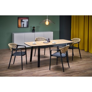 Обідній стіл розкладний Halmar BARRIL 130-170x80 см чорни
