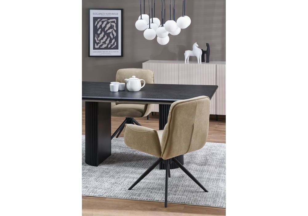 Обідній стіл розкладний Halmar BOLERO 160-250x90 см чорний (V-PL-BOLERO-ST)
