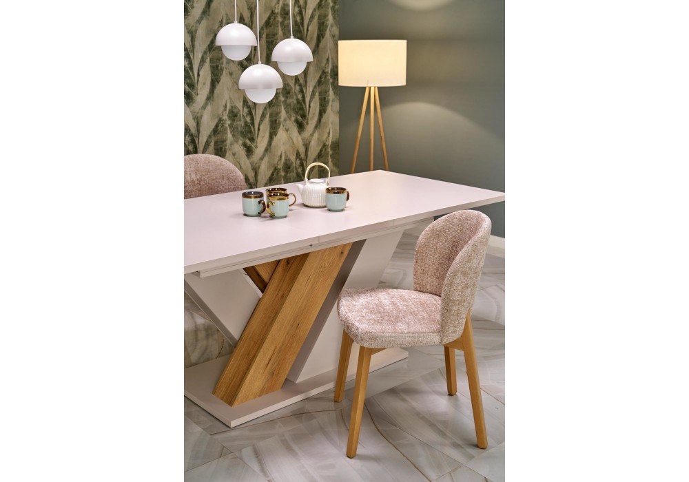 Обідній стіл розкладний Halmar BRANDON 160-200x90 см кашемір / dąb, brąz (V-PL-BRANDON-ST-KASZMIR/CREMONA)