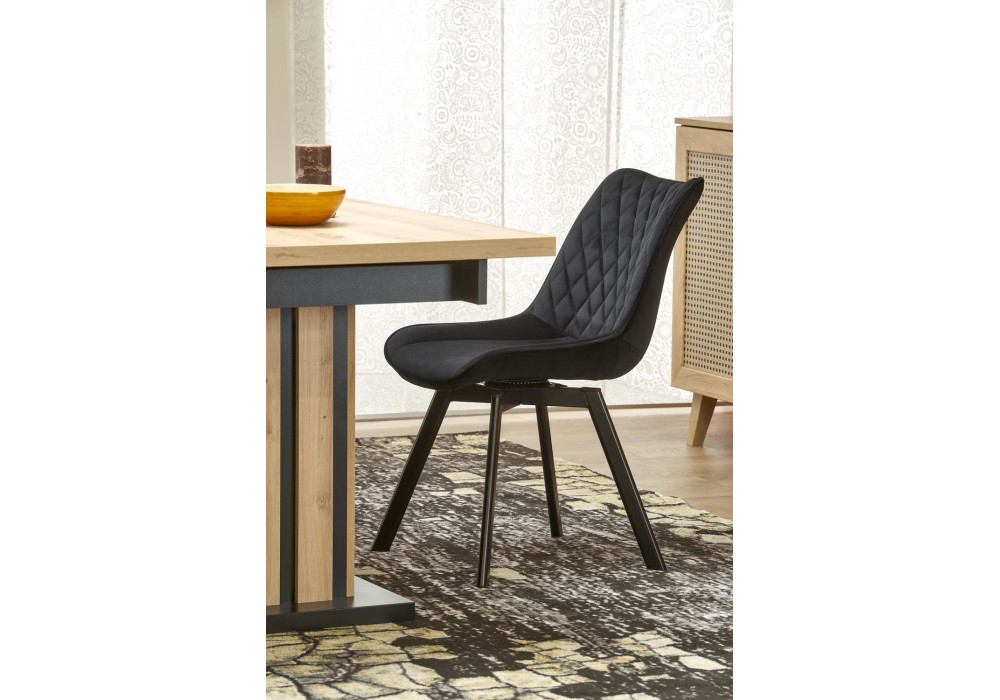 Обідній стіл розкладний Halmar LAMELLO 160-210x90 см dąb (wszyskie odcienie) / чорний (V-PL-LAMELLO-ST-160/210)