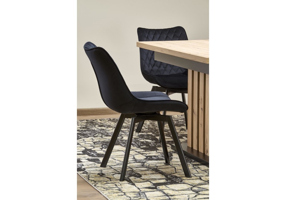 Обідній стіл розкладний Halmar LAMELLO 160-210x90 см dąb (wszyskie odcienie) / чорний (V-PL-LAMELLO-ST-160/210)
