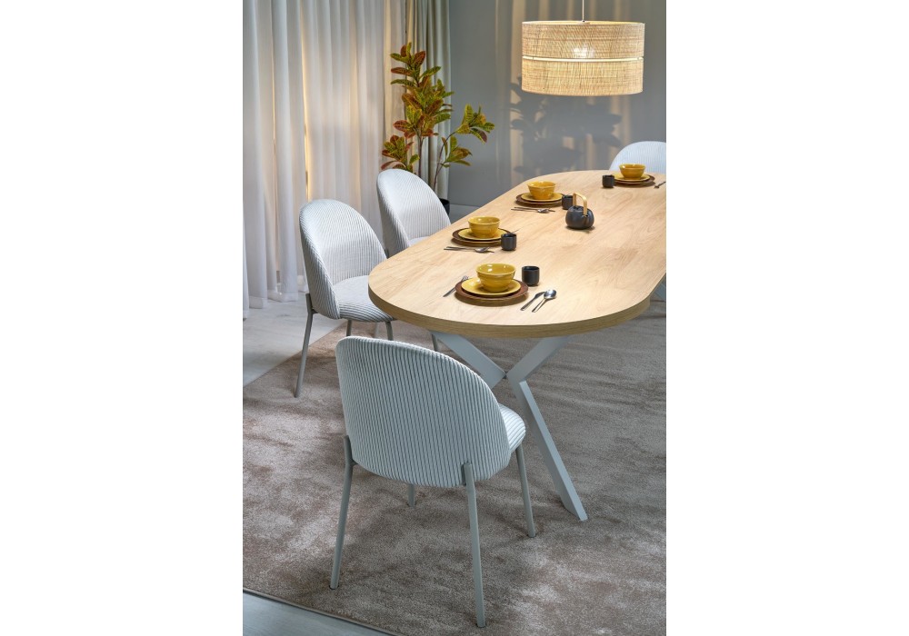 Обеденный стол раскладной Halmar PERONI 100 - 250x100 - 250 см натуральный / кашемир (V-PL-PERONI-ST-HIKORA/KASZMIR)