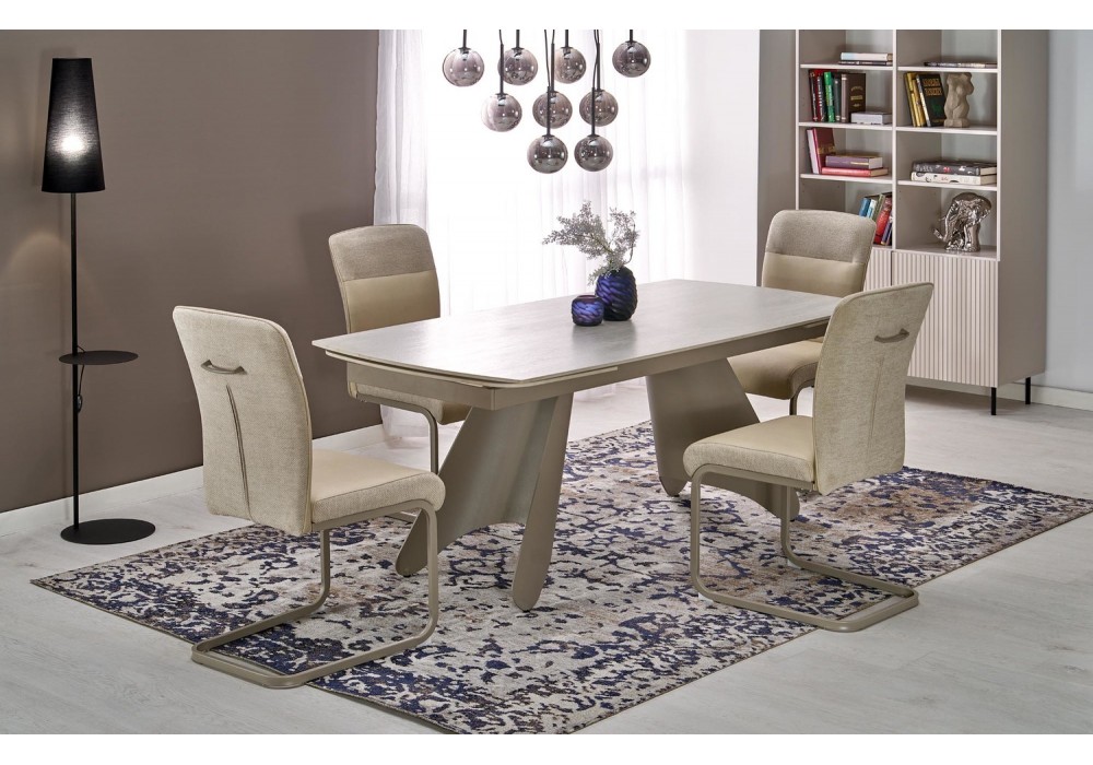 Обідній стіл розкладний Halmar SALIX 180-260x90 см травертин / кашемір (V-CH-SALIX-ST)