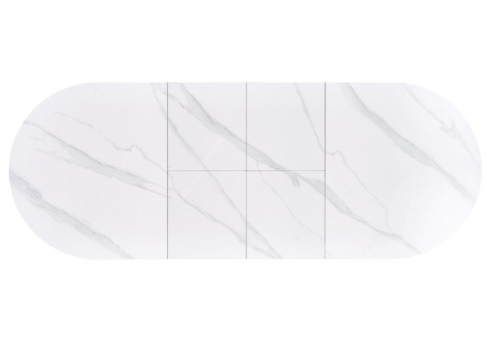 Обеденный стол раскладной Halmar SIRIUS 160 - 240x90 см белый мрамор / натуральный (V-CH-SIRIUS-ST-BIAŁY/NATURALNY)