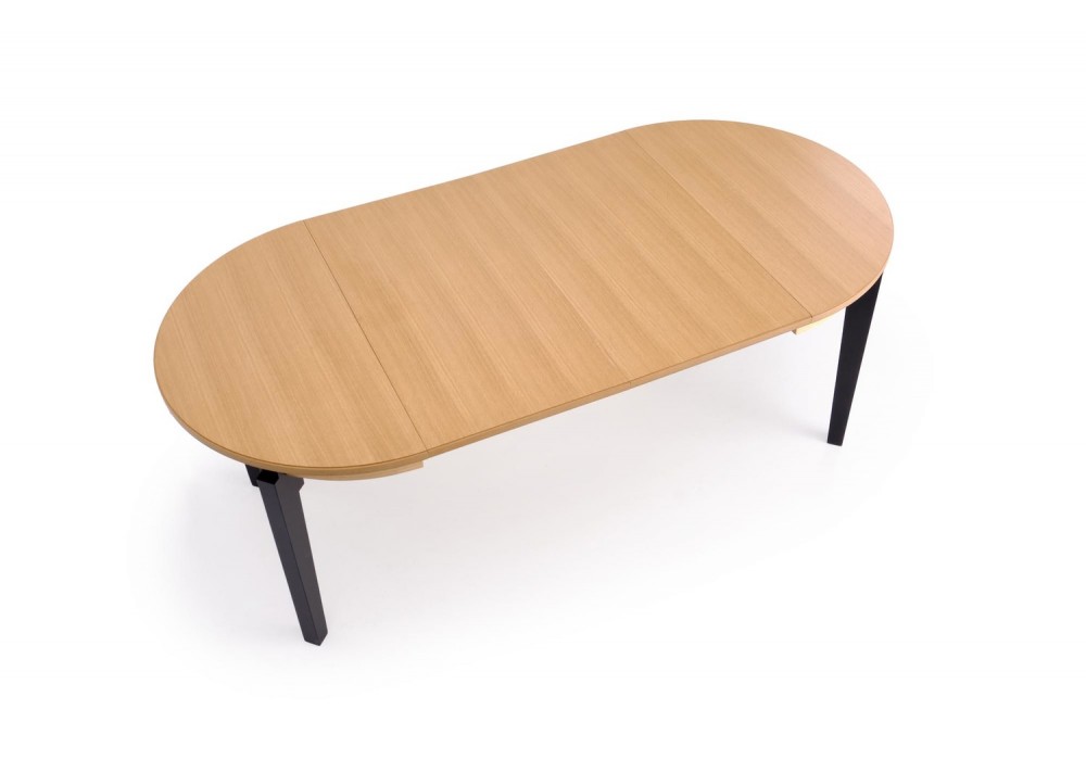 Обідній стіл розкладний Halmar SORBUS 100 - 200x100 - 200 см натуральний / чорний (V-PL-SORBUS-ST-DĄB_NATURALNY/CZARNY)