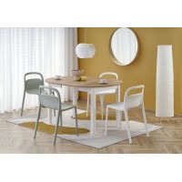 Кухонний стіл Halmar Ringo 102-142x102 см дуб крафт, біли