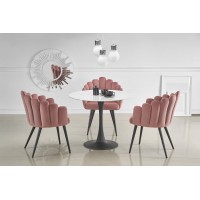 Стол кухонный Halmar Ambrosio 90x90 см черный, мрамор (V-