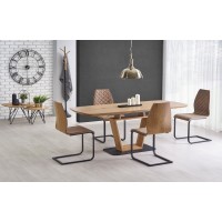 Стол кухонный Halmar Blacky 2 160-220x90 см черный, дуб н