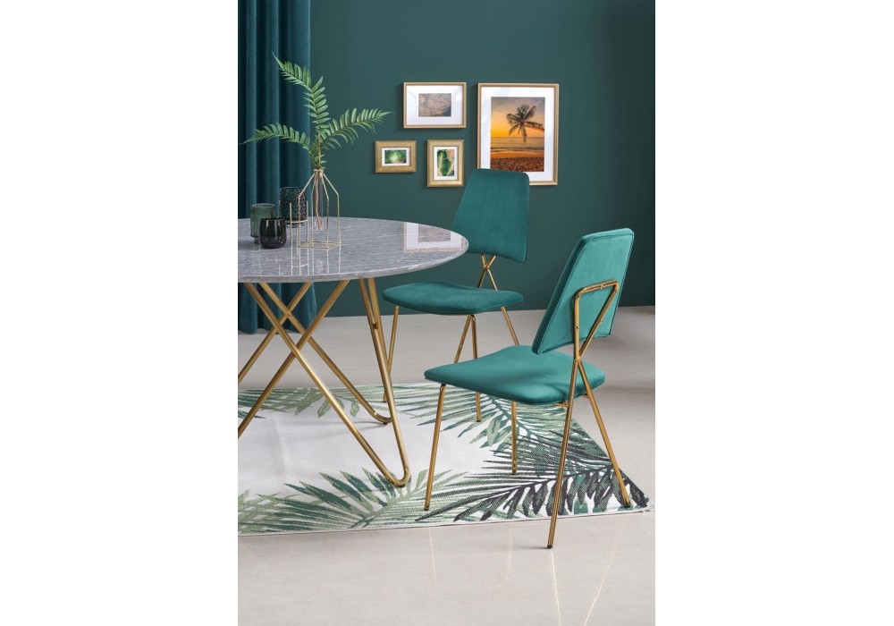 Стіл кухонний Halmar Bonello 120x120 см сірий, золотистий (V-CH-BONELLO-ST)