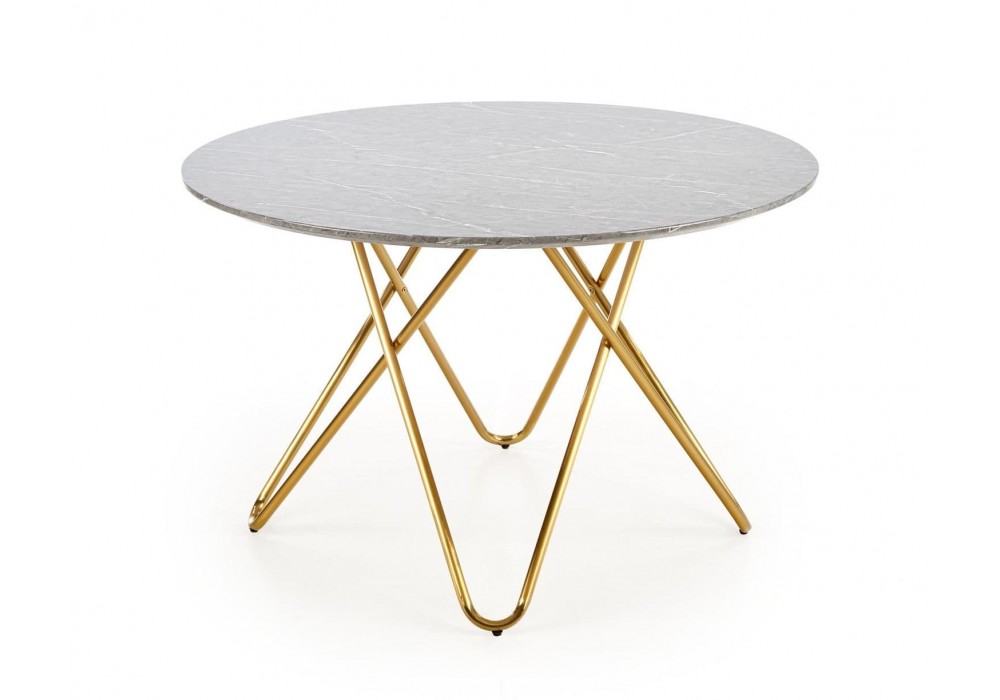 Стіл кухонний Halmar Bonello 120x120 см сірий, золотистий (V-CH-BONELLO-ST)