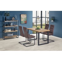 Стіл для кухні Halmar Horus 126-206x80 см, чорний, дуб (V