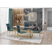 Стіл для кухні Halmar Konami 160x90 см золотий, чорний (V