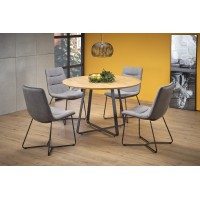 Кухонний стіл Halmar Looper 2 120x120 см дуб золотий, чор
