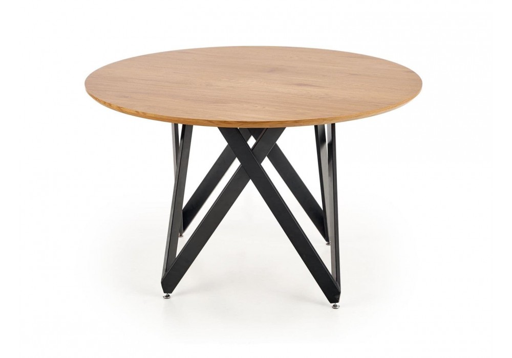 Кухонний стіл Halmar Mozambik 120x120 см чорний, дуб золотий (V-CH-MOZAMBIK-ST)