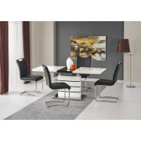 Кухонний стіл Halmar Nord 140-180x80 см чорний, білий (V-